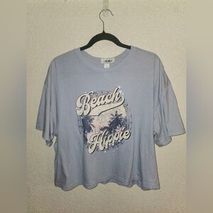 🌊NWS Protrend "Beach🌊 Hippie✌🏻 Graphic T-Shirt" Light Blue🩵 Sz Large🌊